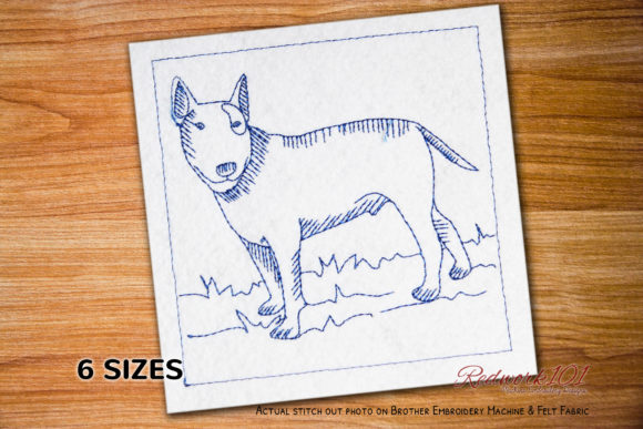 Bull Terrier Dog Redwork: A Holiday Review