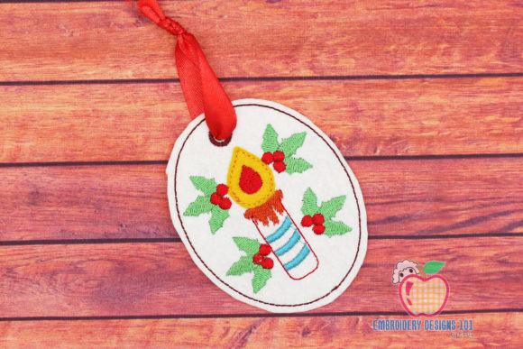 Review: Christmas Candle and Holly Berry ITH Ornament