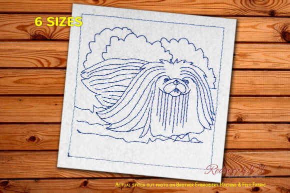 Review: Hairy Pekingese Dog Redwork for Boutique Sweatshirts