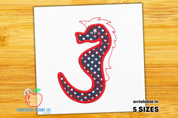Sea Horse Applique Design for Holiday Gifts